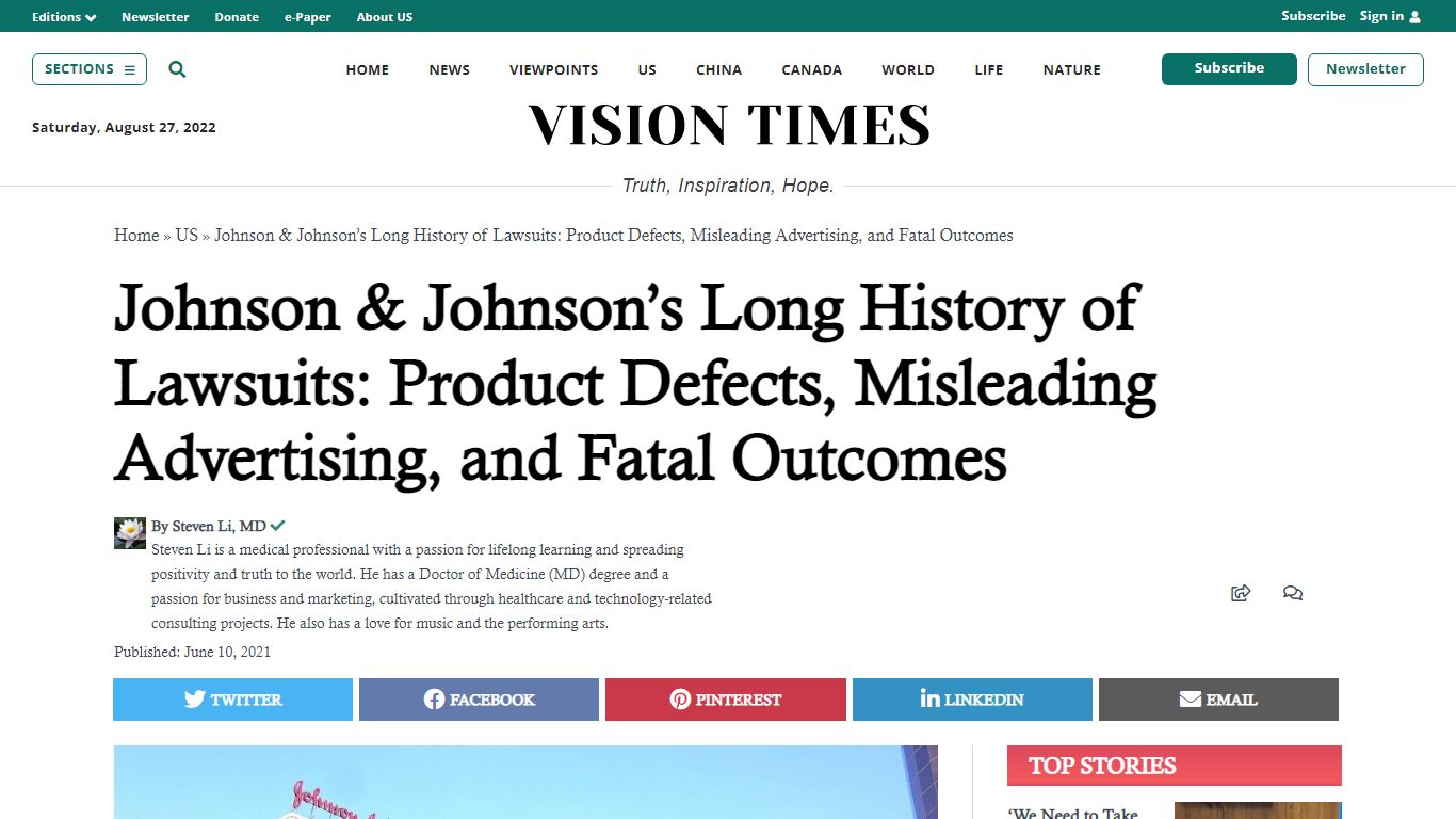 Johnson & Johnson’s Long History of Lawsuits: Product Defects ...