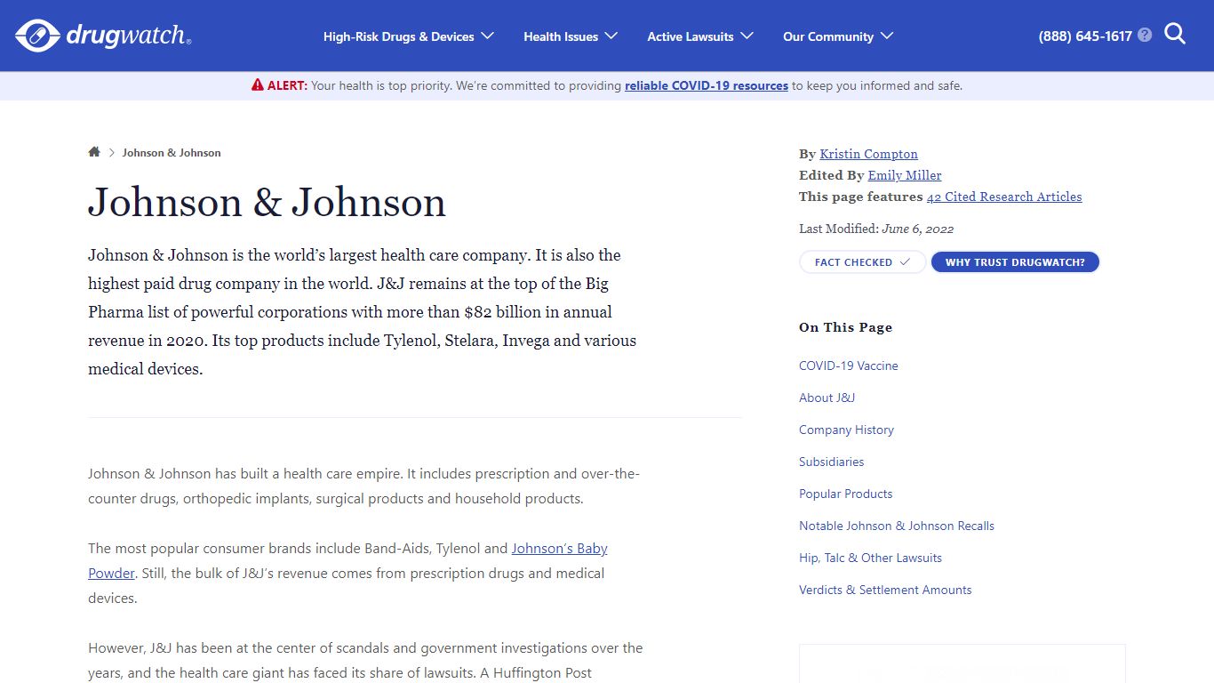 Johnson & Johnson – Products, Recalls, Lawsuits & Scandals