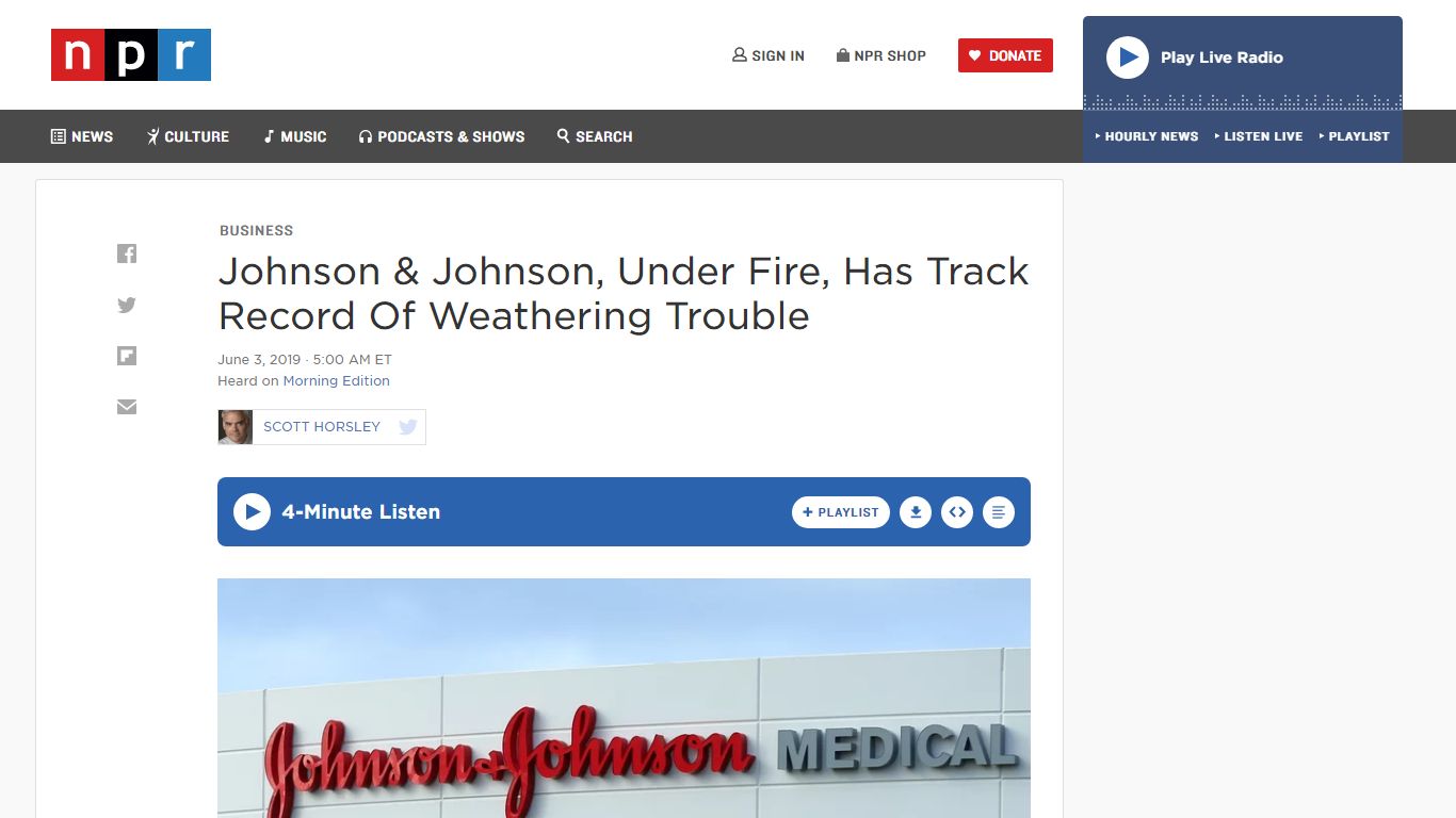 Johnson & Johnson, Under Fire, Has Track Record Of Weathering Trouble